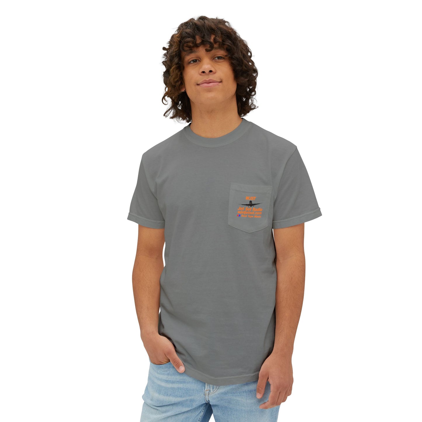 WJST Unisex Pocket T-Shirt With Logo