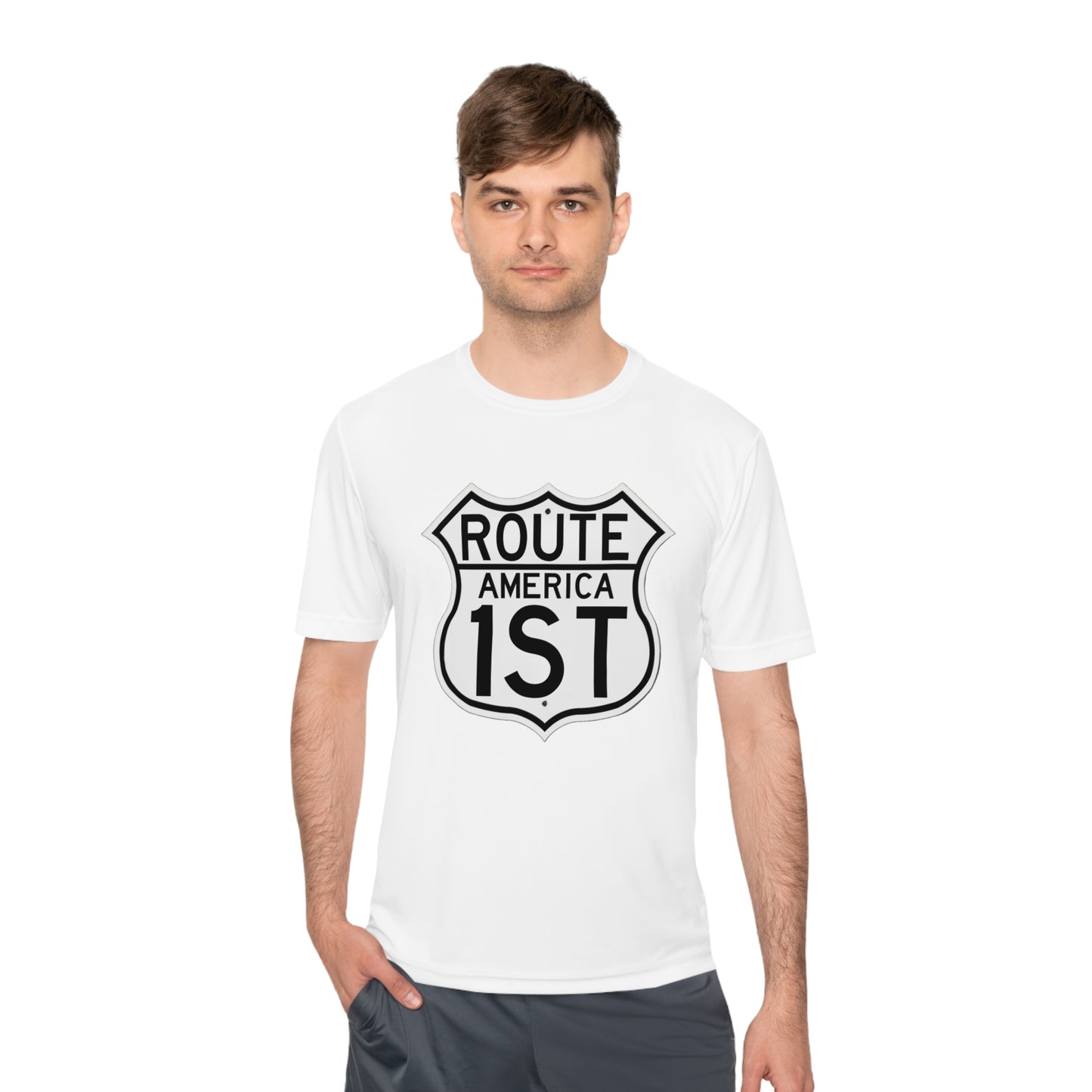 US Route America 1 ST Unisex Moisture Wicking Tee