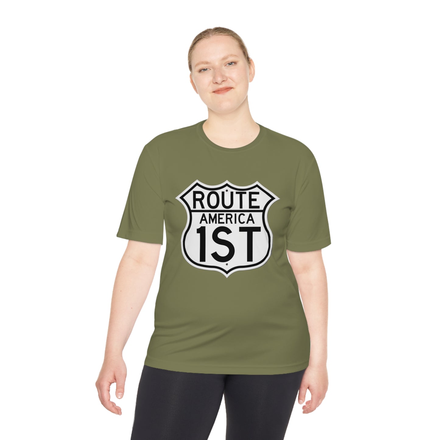 US Route America 1 ST Unisex Moisture Wicking Tee