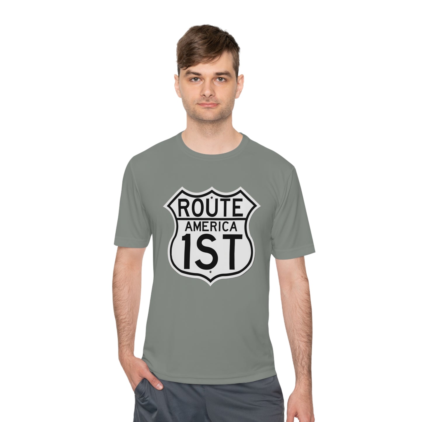 US Route America 1 ST Unisex Moisture Wicking Tee