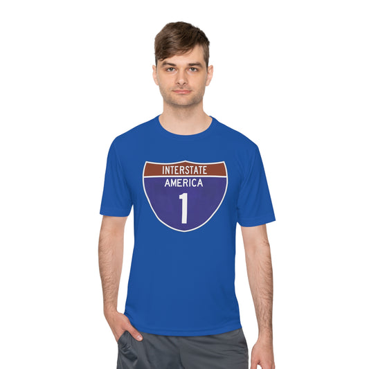 Interstate America 1 Unisex Moisture Wicking Tee