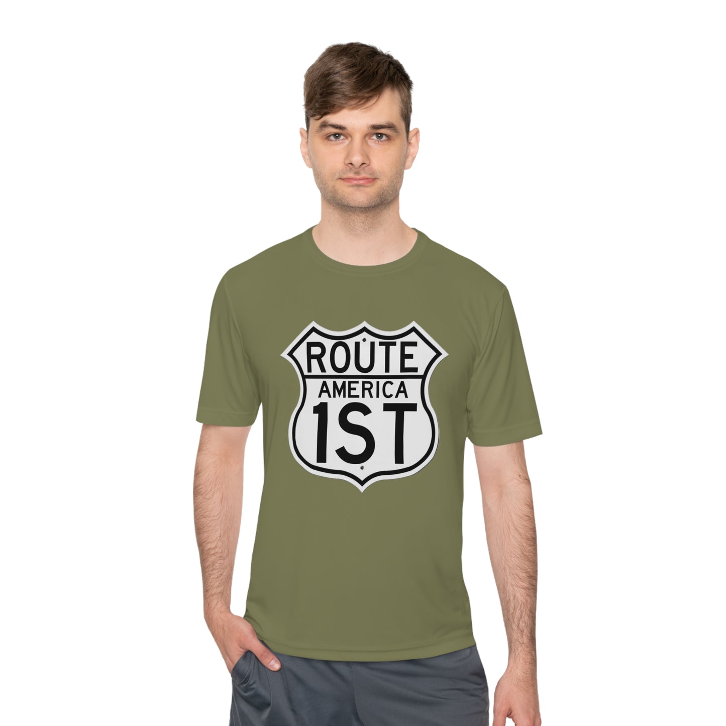 US Route America 1 ST Unisex Moisture Wicking Tee