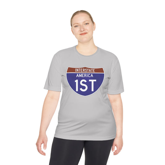 Interstate America 1 ST Unisex Moisture Wicking Tee