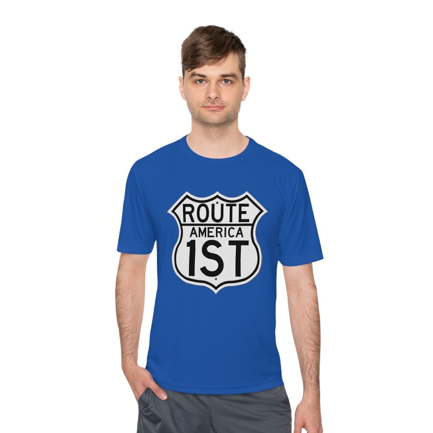 US Route America 1 ST Unisex Moisture Wicking Tee