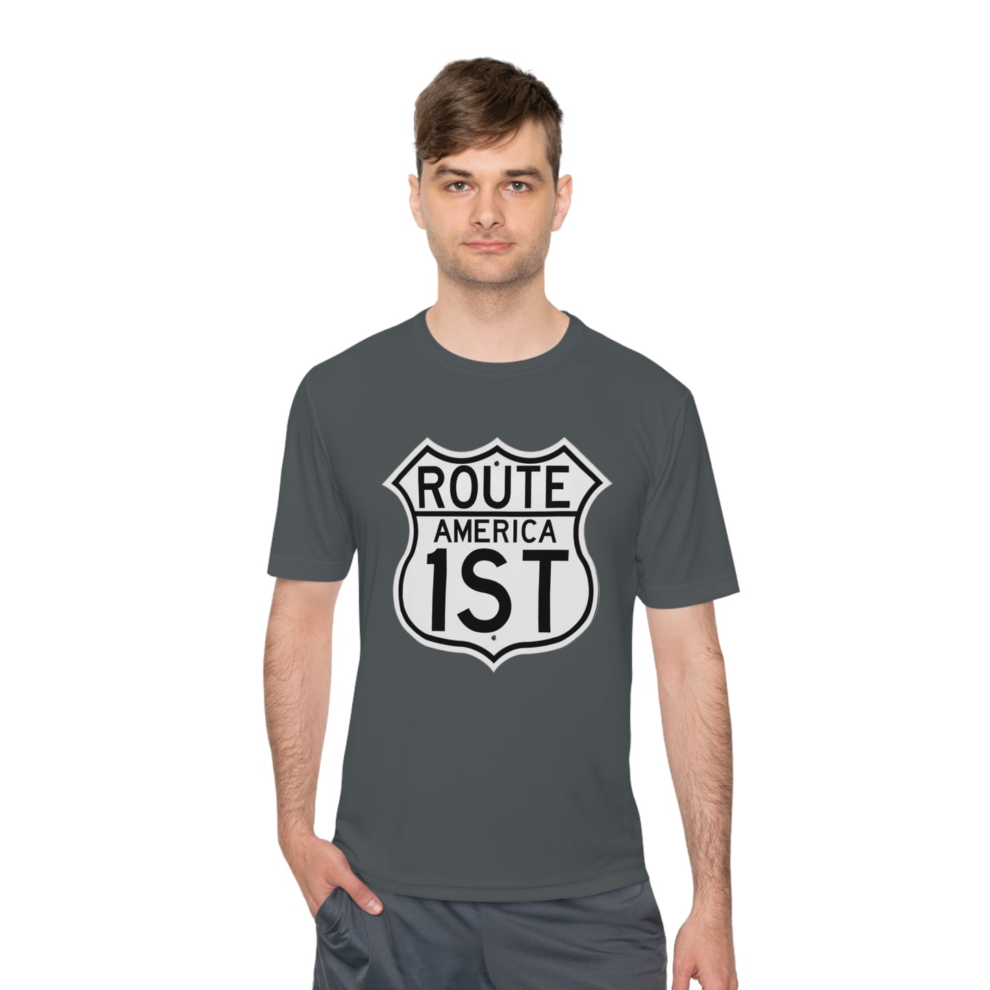 US Route America 1 ST Unisex Moisture Wicking Tee